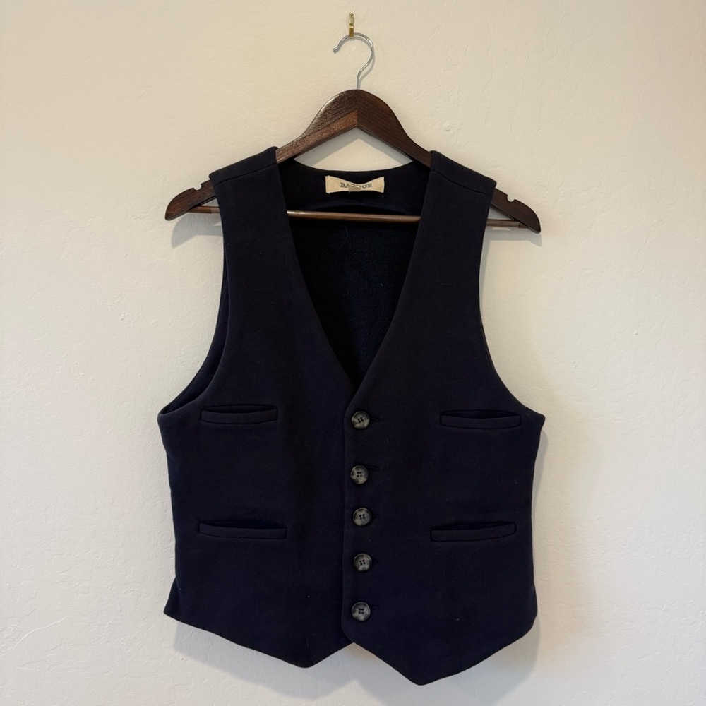 Barque New York Navy Knit Waistcoat Vest